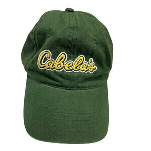 Cabela's Hat Green‎ Embroidered Logo One Size OSFM Adjustable Baseball Cap
